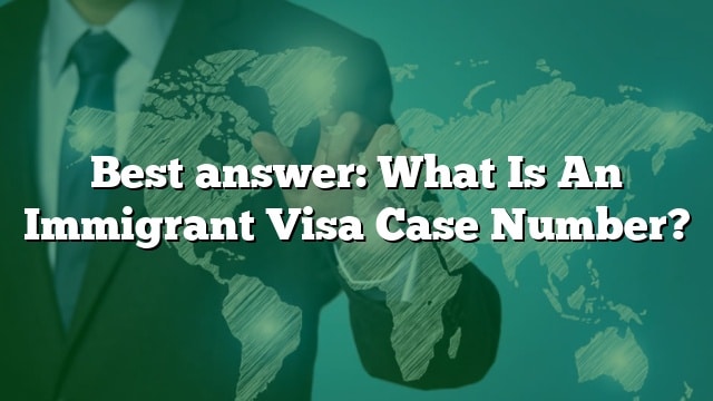 Best Answer: What Is An Immigrant Visa Case Number?