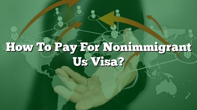 How To Pay For Nonimmigrant Us Visa