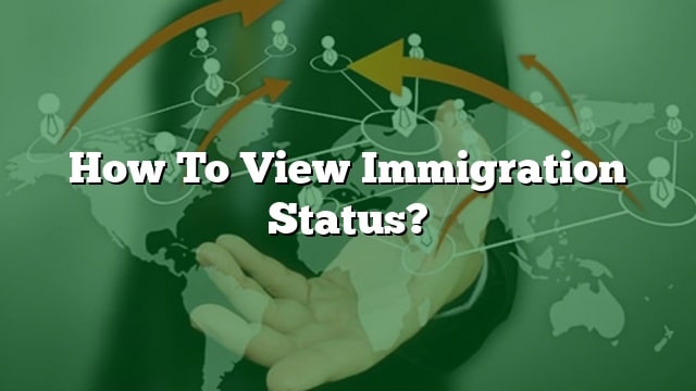 How To View Immigration Status?