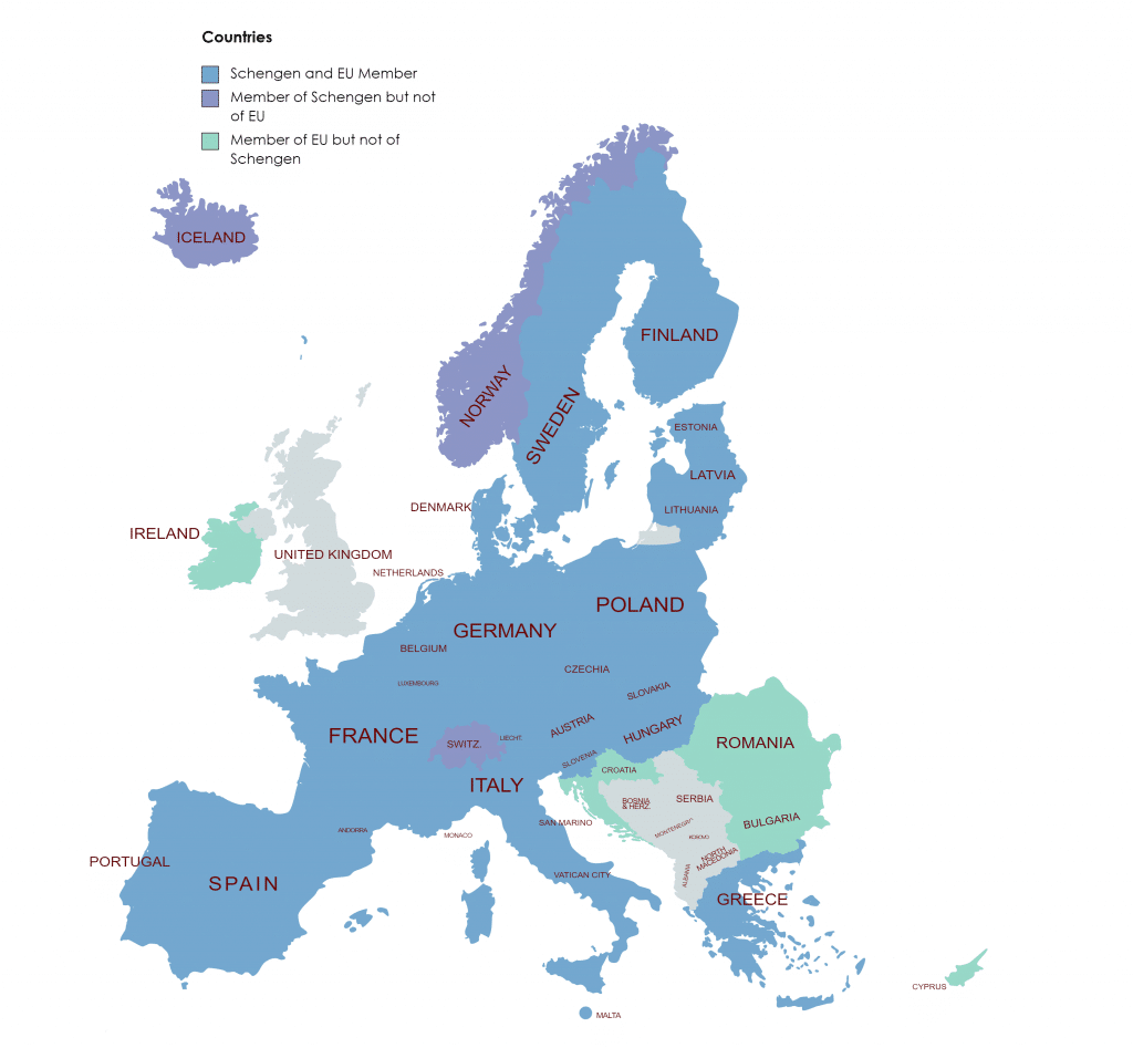 pays de l'espace schengen